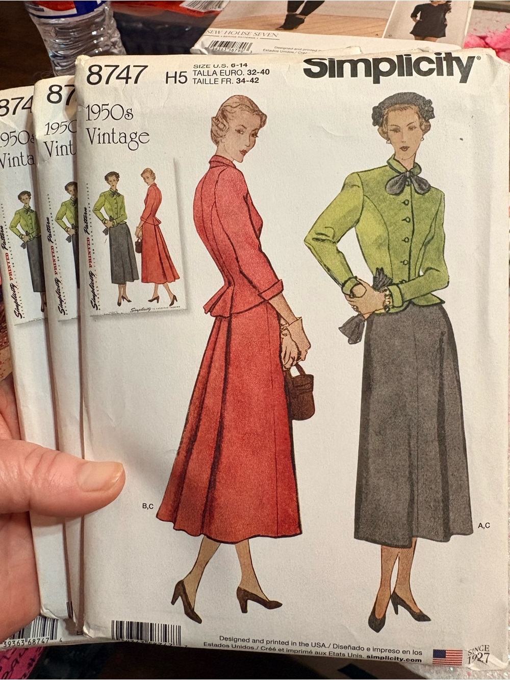 BN UNCUT SIMPLICITY 8747 H5 VINTAGE SEWING PATTERNS 1950S PINUPS